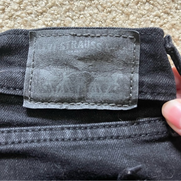 Levi 505 Straight Black Jean 14L W32 L34 - Picture 5 of 8